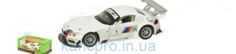 Машина металл 68260A (12шт/2) "АВТОПРОМ",1:24 "BMW Z4 GT3",батар.,свет,звук,откр.двери,капот,багаж.,