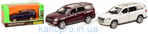 Машина металл 6601 (24шт/2)"АВТОПРОМ" 1:32 MERSEDES BENZ-GL500, 4 цвета, батар.,свет,звук,откр.двери