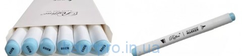 Скетч-маркер двухсторонний Marco Raffine 7800-6CB/203В Pastel blue (уп 6)