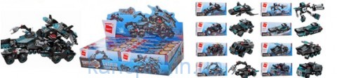 Конструктор Qman 1413 (144шт) транспорт, оружие, от73дет, 8шт(8видов) в дисплее, 43,5-19,5-10см