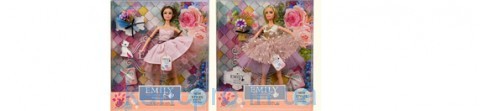 Кукла "Emily" 8029/QJ077A/QJ077B (48шт/2) 2 вида,с букетом и аксессуарами, в кор.33*28*6см